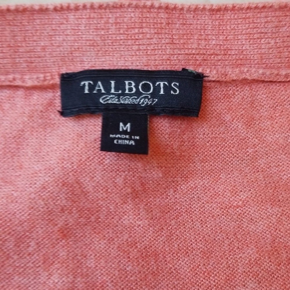 Talbots Ruffled V Neck Button Down Cardigan - Picture 4 of 7